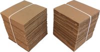 (100) 7" Kraft Brown Cardboard Vinyl Record Pads - 7-7/16" x 7-7/16" - 07NCPAD