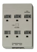 Woods 0411537821 041153 Surge Protector, 6 Outlet, Light Gray, Grey