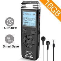 EVISTR V508 16gb Digital Voice Recorder for Lectures Meetings - Portable Recording Devices with Playback, Line-in, Password, USB Rechargeable