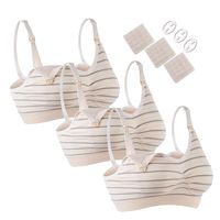 Women's Full Bust Sleeping Nursing Bra Seamless Maternity Bra Wirefree Breastfeeding Bra Bralette Hands Free Breastpump Bra with Removable Pads 3 Pack Pink Medium
