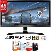 LG 24UD58-B 24" 16:9 4K UHD (3840 x 2160) FreeSync IPS Monitor + Elite Suite 17 Standard Software Bundle (Corel WordPerfect, Winzip, PDF Fusion,X9) + 1 Year Extended Warranty