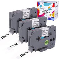 Hehua 3 Pack Compatible for Brother P-touch TZe-231 TZ-231 TZe231 TZ231 Label Tape for PT-H100 PT-D200 PT-D210 PT-1880 PT1800 PT1900 Printer, 0.47 Inch 12mm Black on White Standard Laminated Cassettes