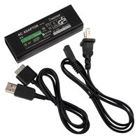 For PSP Go Charger, Insten Wall AC Adapter with 2-in-1 USB Data Sync Transfer and Power Cable Compatible With Sony PSP Go