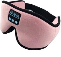 Nivava S8 Sleeping Headphones Bluetooth 5.0 Wireless 3D Eye Mask for Side Sleepers Washable Adjustable Perfect for Traveling (Pink)