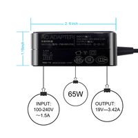 Yongerwy 19V 3.42A 65W AC Adapter Charger for ASUS Zenbook UX31A UX32A UX32VD UX301LA UX305C UX331U UX360C C200MA C300MA Q200E Q504UA Q302LA fits ADP-40AW A ADP-65AW C EXA1206CH N45W-01 N65W-02