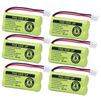 QBLPOWER BT18433/BT28433 2.4V 500mAh Ni-MH Battery Pack Rechargeable Compatible with BT184342 BT284342 BT-8300 BATT-6010 BT1011 BT1018 BT1022 BT1031 89-1326-00-00/89-1330-01-00/CPH-515D (Pack of 6)