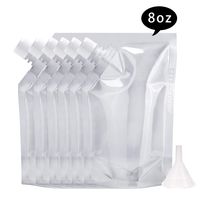 Cruises hidden flask bag flask pouch Concealable And Reusable kit Plastic Liquor Pouches flask Sneak anywhere drinking flask water bottle kit travelling flask (8OZ-6PCS+Funnel kit)