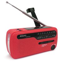 Best NOAA Weather Radio for Emergency by Kozo. Multiple Ways to Charge, Self Powered by Dynamo Hand Crank & Solar Panel, Long Antenna to Pick Up Reception Everywhere (Red)