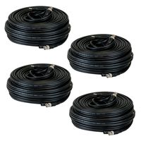 GW Security Premade 4 x 100 feet Siamese CCTV Coaxial Cable RG59 Combo Cable for Connecting HD-SDI and HD-TVI Camera System with BNC Connector and 2.1mm Power Connector (Black)