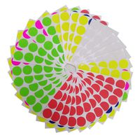 Brothersbox Round Write Color Coding Labels Neon Colors, Dia 0.75 Inches, Pack of 1575, Garage Sales Stickers