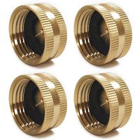 Twinkle Star 4 Pack Garden Hose Brass Hose Cap with Washers, 3/4"