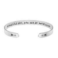 Joycuff Sister to Sister Gift Empowered Women Jewerly Beautiful Girl You Can Do Hard Things Bracelet