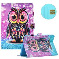 Case for iPad 10.2 2019,Multi-Angle View Smart Cover for iPad 7th Generation 10.2 Inch 2019,MOIKY Colorful Slim Folio with[Pencil Holder]Stand Wallet PU Leather Protective Case,Color Owl
