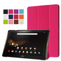 Acer Iconia Tab 10 A3-A40 Case, Pasonomi Ultra Slim Lightweight PU Leather Folio Case Stand Cover for Acer Iconia Tab 10 A3-A40 10.1" Android Tablet (Hot Pink)