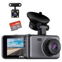 Dash Camera for Cars, 1080P Dash Cam Front and Rear and SD Card Include, 3" LCD Screen Dual Lens Dash Cam with Night Vision, 170° Wide Angle Dashboard DVR Motion Detection Parking Monitor G-Sensor WDR