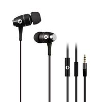 Brooklyn Headphone Company High Performance In-Ear Headphones with Built-In Microphone - Retail Packaging - Black