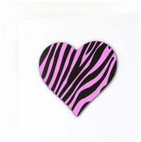 Pink Zebra print Love Heart - hot pink animal pattern - Greeting Cards, 6 x 6 inches, set of 12 (gc_184882_2)