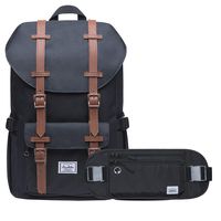 KAUKKO Laptop Outdoor Backpac, Traveling Rucksack Fits 15.6 Inch Laptop (7-Black[2PC])