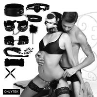 ONLYTEK Restraints for Sex, 10 PCS BDSM Toys Leather Furry Bondage Sets Restraint Kits Fetish Bed Restraint Sex Toys for Couples Bondage Collection
