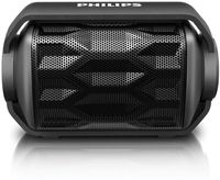 Philips BT2200B/27 Shoqbox Mini Rugged Compact Wireless Waterproof Outdoor or Shower Portable Bluetooth Speaker (Black)
