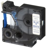DYMO Standard D1 Labeling Tape for LabelManager Label Makers, Blue print on White tape, 3/8'' W x 23' L, 1 cartridge (40914), DYMO Authentic