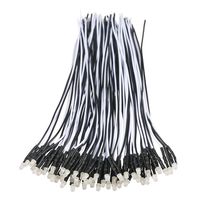 EDGELEC 50pcs 12 Volt 3mm White LED Lights Emitting Diodes Pre Wired 7.9 Inch DC 12v LED Light Diffused Colored Lens Small LED Lamps