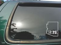 Arizona State- Home (J)- Die Cut White Vinyl Window Decal/sticker for Car/ Truck/ Laptop 4.5"x5.5"