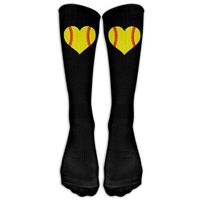 MDIF Softball Heart Love Softball Costume Cosply Socks Halloween Funny Champion Athletic Leggings Knee High Stockings