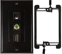 Buyer's Point HDMI 3GHz Coax Ethernet Wall Plate [UL Listed] with Single Gang Low Voltage Mounting Bracket Device (Black Kit)