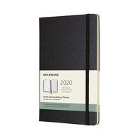 Moleskine Classic 12 Month 2020 Weekly Planner, Hard Cover, Large (5" x 8.25") Black
