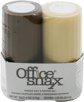 Office Snax OFX00057 Salt and Pepper Shaker Set, One 4-Ounce Salt Shaker and One 1.25-Ounce Pepper Shaker