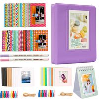 Alohallo Photo Album Accessories Bundles Set for Fujifilm Instax Mini 7s 8 8+ 9 25 50s 70 90, Polaroid Snap PIC-300, HP Sprocket, Kodak Mini 3-Inch Film - Purple