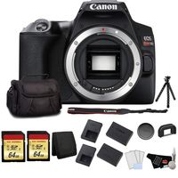 Canon EOS Rebel SL3 DSLR Camera (Black, Body Only) Bundle with 2x64GB Memory Card + Battery for CanonLPE17 + LCD Screen Protectors +Tripod and More