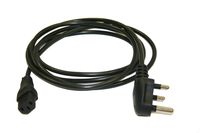 Interpower 86265010 India/South Africa Cord Set, SANS 164-1 Plug Type, IEC 60320 C13 Connector Type, Black Plug Color, Black Cable Color, 10A Amperage, 250VAC Voltage, 2.5m Length