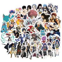 Fairy Tail Anime Laptop Stickers, Water Bottle Travel Case Computer Wall Skateboard Motorcycle Phone Bicycle Luggage Guitar Bike Stickers Decal 50Pcs Pack