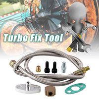 RYANSTAR Universal 1/8 NPT 4AN Stainless Steel Braided Uprated T3 Turbo Turbocharger Oil Feed Line Adapter Kit