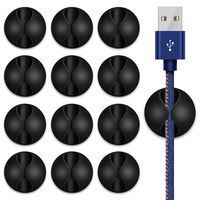 ONME FBA_RGHI0 Cable Clips, Multipurpose Cable Clips Cord Management System, Desktop Cable Organizer (Black 12pcs)
