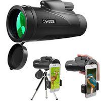 SGODDE Monocular Telescopes,12X50 High Powered Dual Focus Spotting Scopes-Waterproof,Low Light Night Vision, BAK4 Prism Lens with Smartphone Clip&Tripod for Outdoor Bird Watching Hunting Travelling