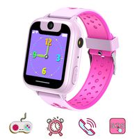 Kids Smart Watches Phone, SZBXD 1.44" Touch Camera Games Flashlight Wrist Watch Christmas Birthday Gifts for 3-12 Year Old Boys Girls (S6-Games-Pink)