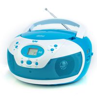Tyler Portable Neon Blue Stereo CD Player with AM/FM Radio and Aux & Headphone Jack Line-in (TAU105-NBL)