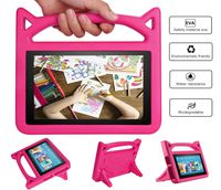 All-New Aamzon Kindle Fire HD 8 Kids Tablet Case（8th/7th Generation,2018 and 2017 Release) - Mr. Spades [Corner Protection] Anti Slip Shockproof Light Weight Kids Friendly Protective Case - PINK