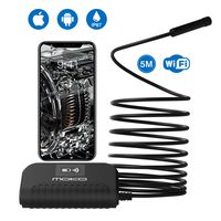 MoKo WiFi Endoscope 2.0 MP HD Wireless Borescope Inspection Camera 16.4Ft Semi-Rigid Snake Camera for Android and iOS Smartphone, iPhone, iPad, Tablet - Black