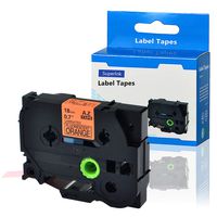 SuperInk 1PK Compatible for Brother TZB41 TZeB41 TZ-B41 TZe-B41 Label Tape 3/4" (18mm) x 26.2ft(8m) Black on Fluorescent Orange Standard Laminated Tape for P-Touch PT-P700 PT-D600 PT-D400 Label Maker