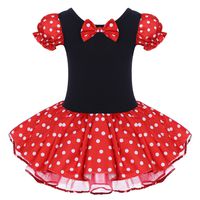 IBTOM CASTLE Kids Pageant Costume Flower Girl Tutu Dress Polka Dot First Birthday Halloween Fancy Dress Up Princess Outfits Red Without 3D Ears 4-5 Years