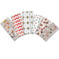 Jillson Roberts 48-Count Christmas Cello Bags with Twist Ties Available in 4 Different Assortments, Peppermints and Snow Berries
