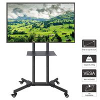ABCCANOPY Rolling TV Cart, Mobile TV Display Stand for 32-65 Inch LED LCD OLED Flat Screen, Plasma TVs TV & Monitor