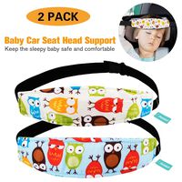 2 Packs Toddler Car Seat Neck Relief and Head Support, Pillow Support Head Band Easy Installation On Most Convertible Seats and Safety to Babies and Kids(Owls)