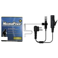 MaximalPower Surveillance Headset Earpiece PTT Mic MOTOROLA 2-Pin Radio with KEVLAR Enforcement