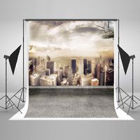 5x7ft Cotton Polyester New York City Central Park Tall Buildings Helicopter Gray Carpet Party Decorations Photo Backdrop Folding and Washable No Creases Photography Studio Background