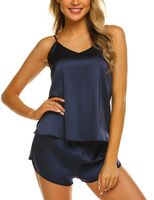 Ekouaer Womens Sexy Sleepwear Lingerie Satin Pajamas Cami Shorts Set Nightwear S-XXL